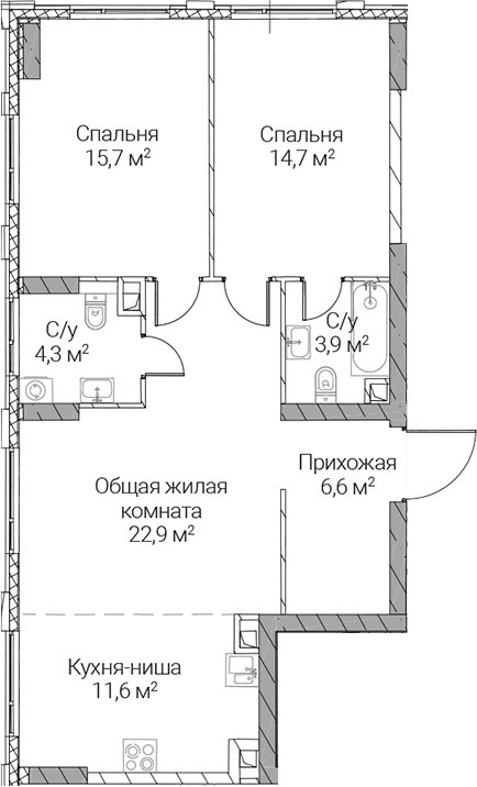 3-комн. СЕЗАР СИЛИКА