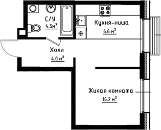 Студия, 31.3 м², 4/4 этаж, ЖК «Коллекция»
