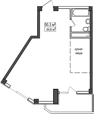 Квартира квартира, 44.8 м² в ЖК Мармелад — фото 2