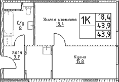 1-комн. Наметкин Тауэр
