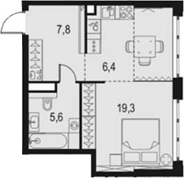 Студия, 39.1 м², 43/67 этаж, ЖК «Левел Южнопортовая»