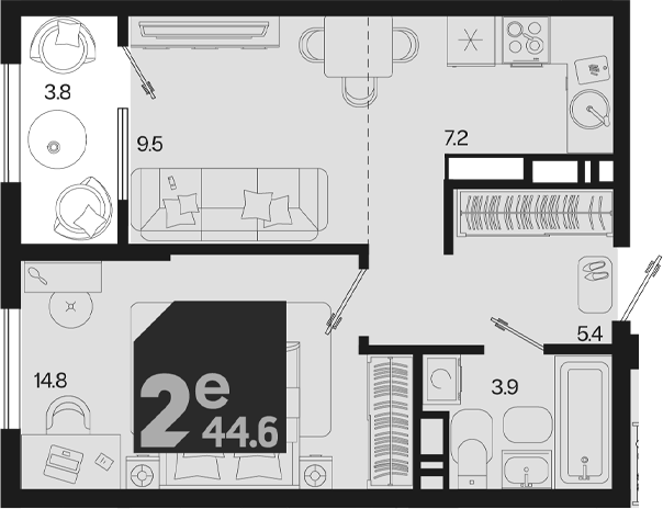 2-комн. квартира, 40.8 м² в ЖК Первое место — фото 2