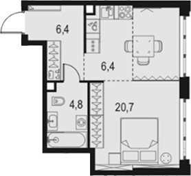 Студия, 38.3 м², 38/67 этаж, ЖК «Левел Южнопортовая»