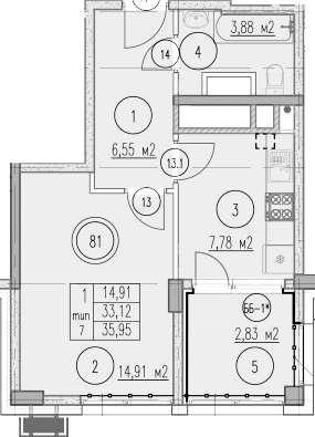 1-комн. Agoy Park Residence by Lavicon
