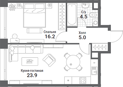 2-комн. Нагатино Ай-Лэнд