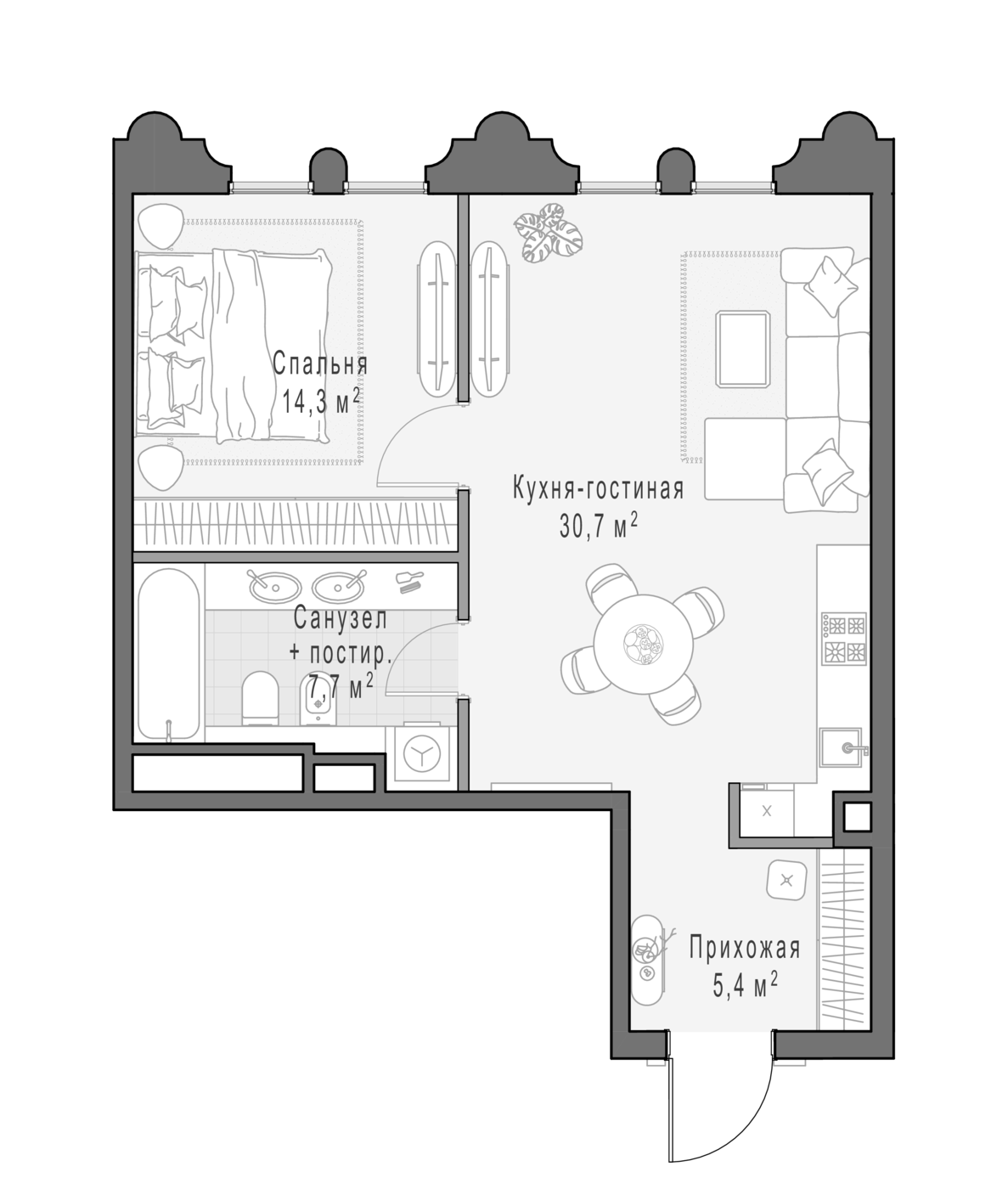 2-комн. Клубный квартал Фрунзенский