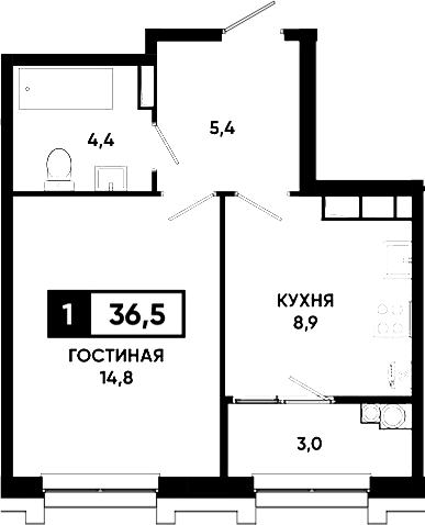 1-комн. Основа. ГК ЮгСтройИнвест. Ставропольский край