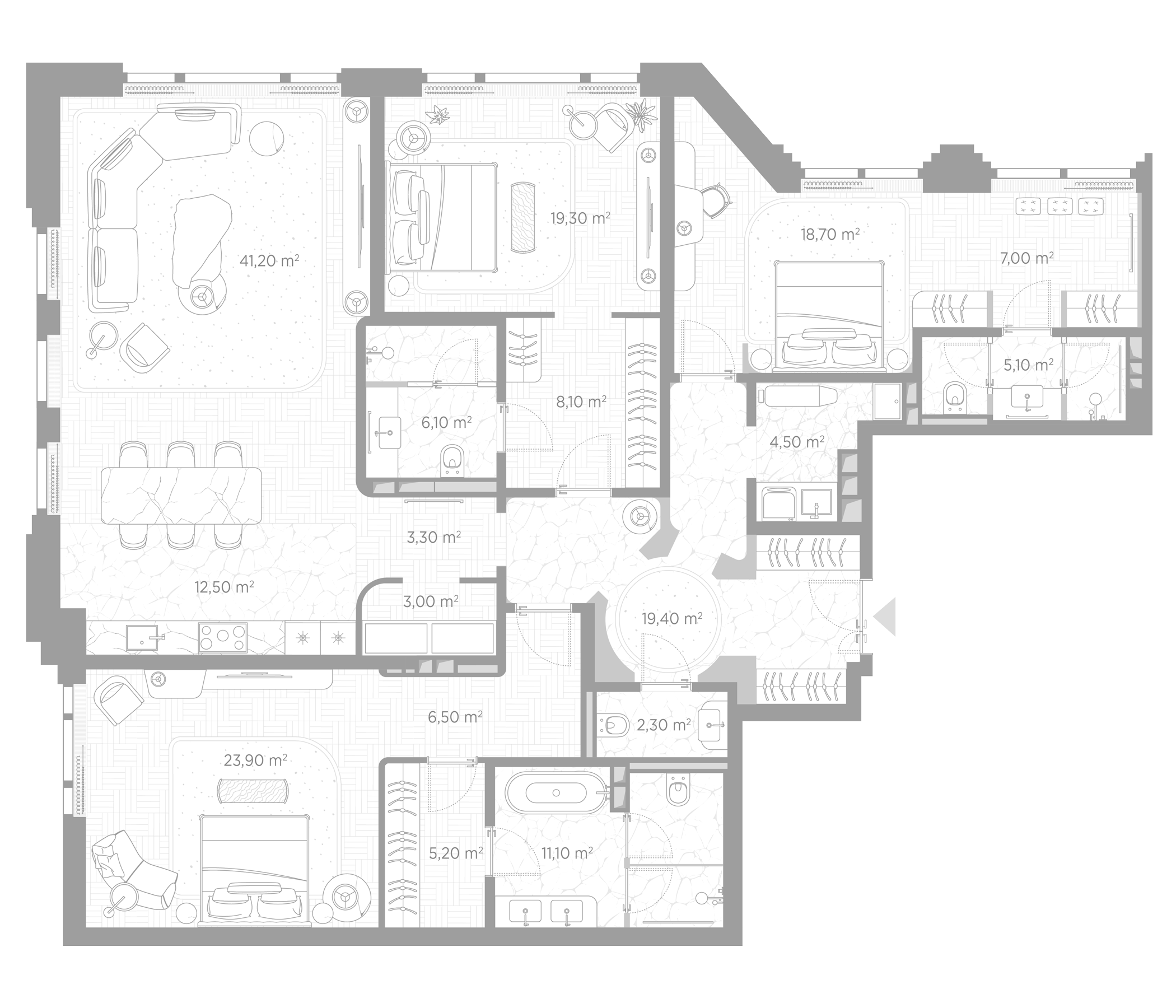 3-комн., 197.2 м², 5/7 этаж, ЖК «Николь»