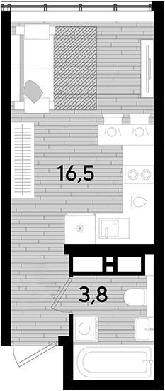 Студия квартира, 20.3 м² в ЖК DОГМА ПАРК — фото 2