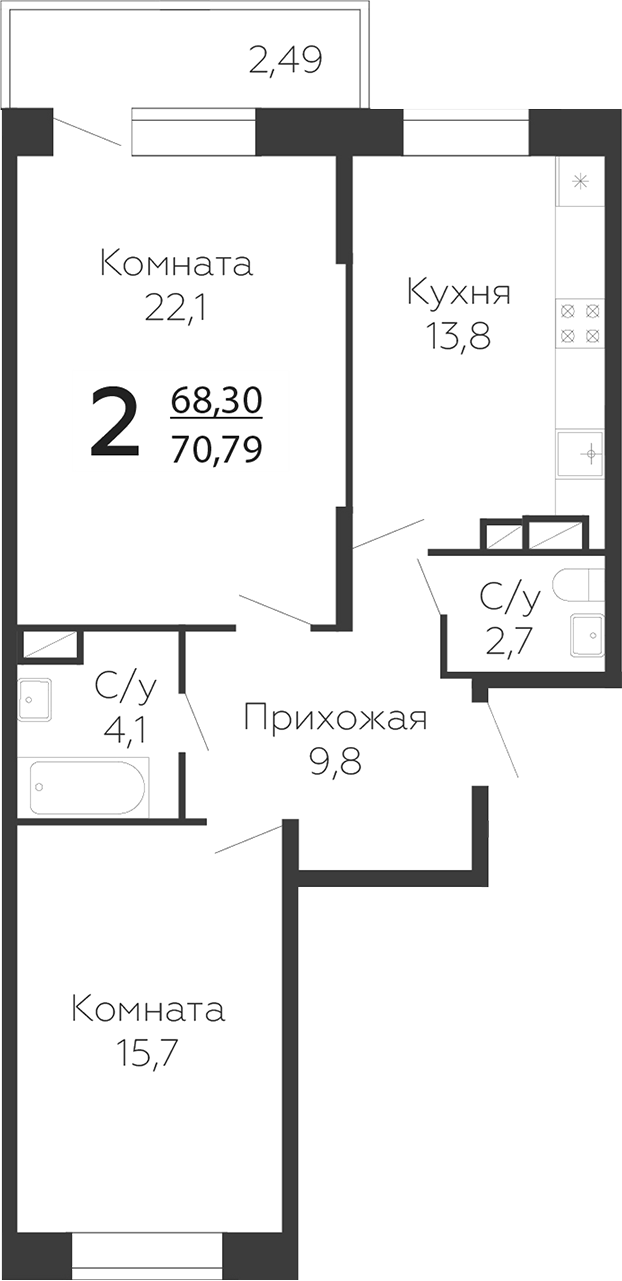 2-комн. Онегин. ГК Развитие