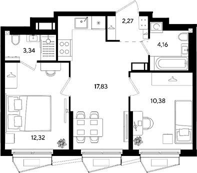 Продается 3-комн. квартира, 50.3 м²
