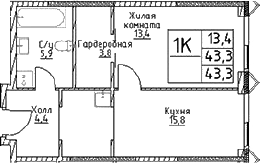 1-комн. Наметкин Тауэр