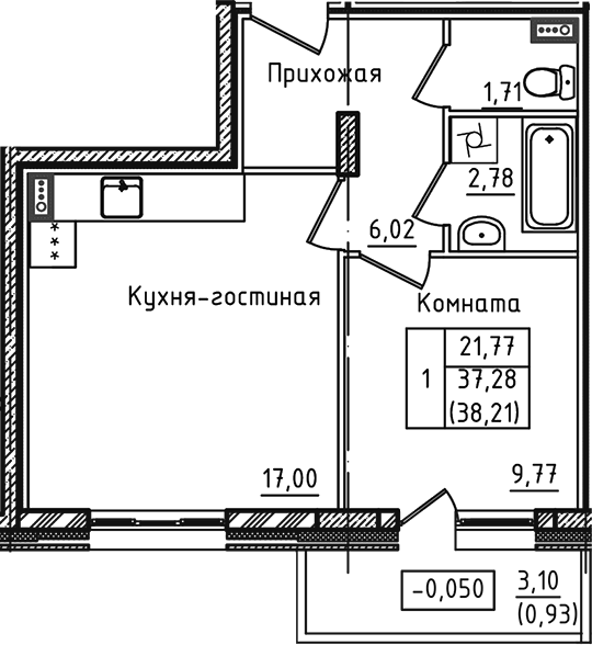 2-комн. Зеленый город