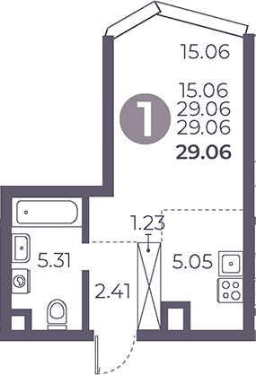 Студия, 29.06 м², 17/39 этаж, ЖК «Мневники от Гранель»