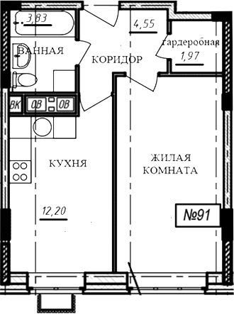 1-комн., 37.7 м², 4/16 этаж, ЖК «Краснофлотский»