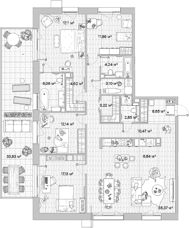 4+ комнаты, 143.66 м², 2/10 этаж, ЖК «МЫС»