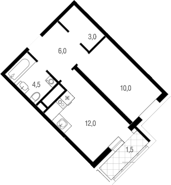 1-комн., 35.5 м², 4/25 этаж, ЖК «Котельники парк»