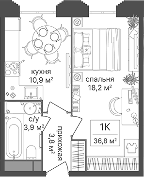 1-комн. Гостиничный комплекс Варшавские ворота