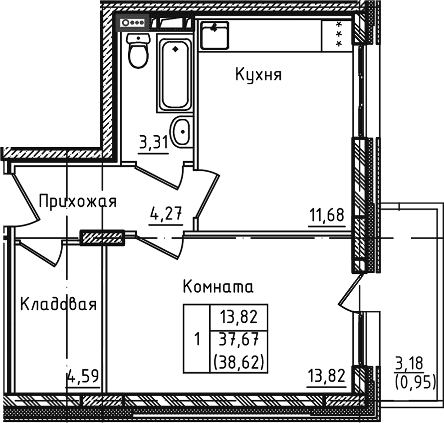 1-комн. Зеленый город