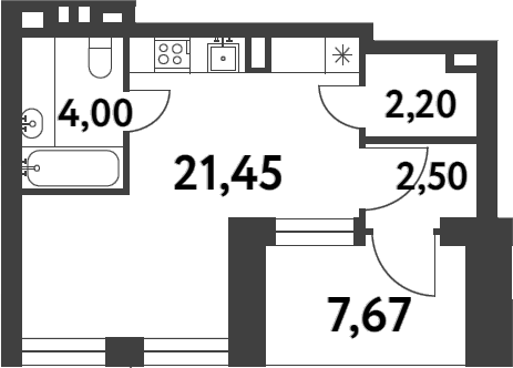 Студия, 30.15 м², 1/8 этаж, ЖК «Смарт Гарден»