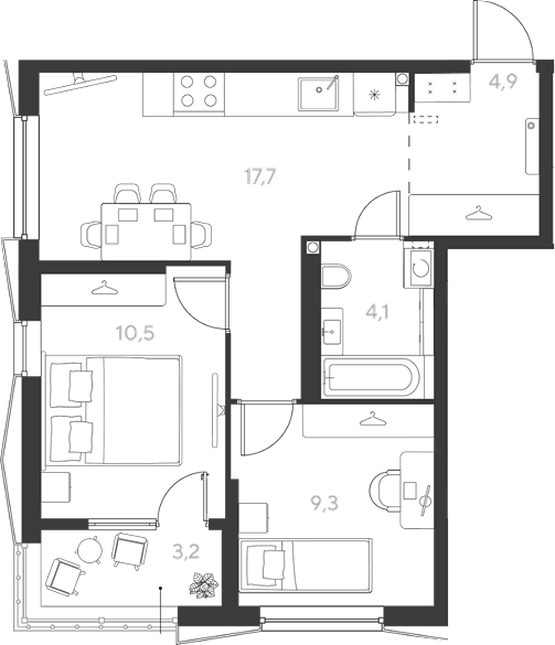 Продается 2-комн. квартира, 46.5 м²
