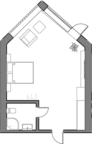 Студия, 40 м², 1/1 этаж, ЖК «Сосновый бор»