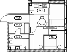 2-комн., 42.78 м², 15/49 этаж, ЖК «СОЛОС»