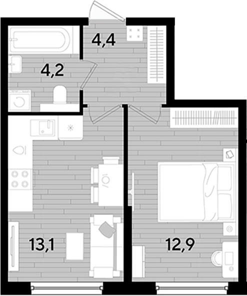 1-комн. квартира, 34.6 м² в ЖК DОГМА ПАРК — фото 2