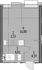 Студия, 26.53 м², 10/21 этаж, ЖК «N'ICE LOFT»