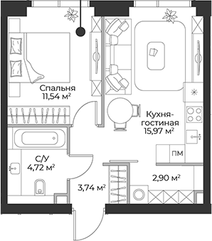 2-комн. Гранд Фили