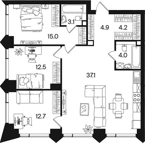 4-комн. РАКУРС