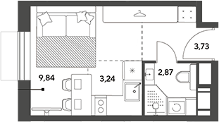 Студия, 19.68 м², 11/15 этаж, ЖК «Публицист»