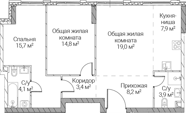 3-комн. СЕЗАР СИЛИКА