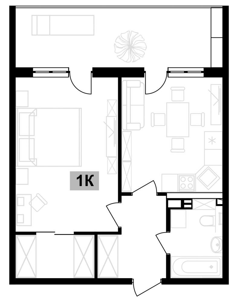 1-комн. квартира, 45.18 м² в ЖК Клубная резиденция Европа — фото 2
