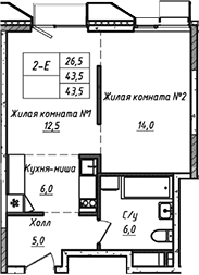 2-комн. УНО.Соколиная гора