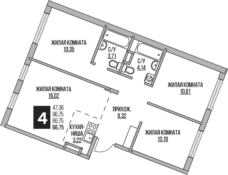 4-комн. Гранель Аникеевский