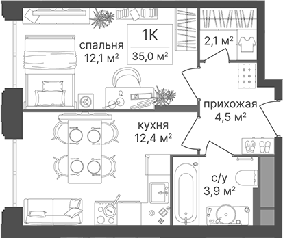 1-комн. Гостиничный комплекс Варшавские ворота