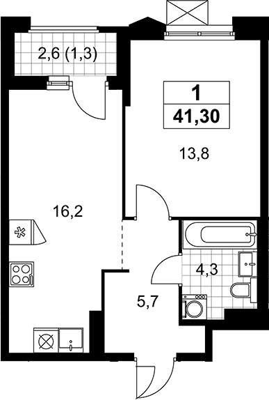 2-комн., 40 м², 22/22 этаж, ЖК «Деснаречье»