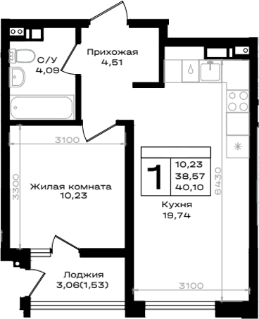 1-комн. ЮЖНО