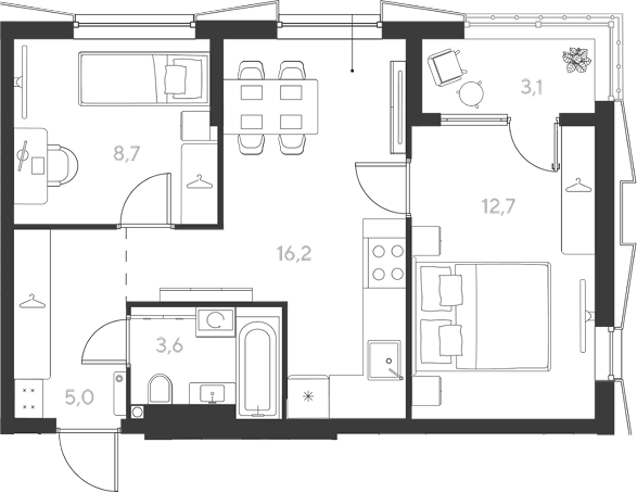 Продается 2-комн. квартира, 46.2 м²