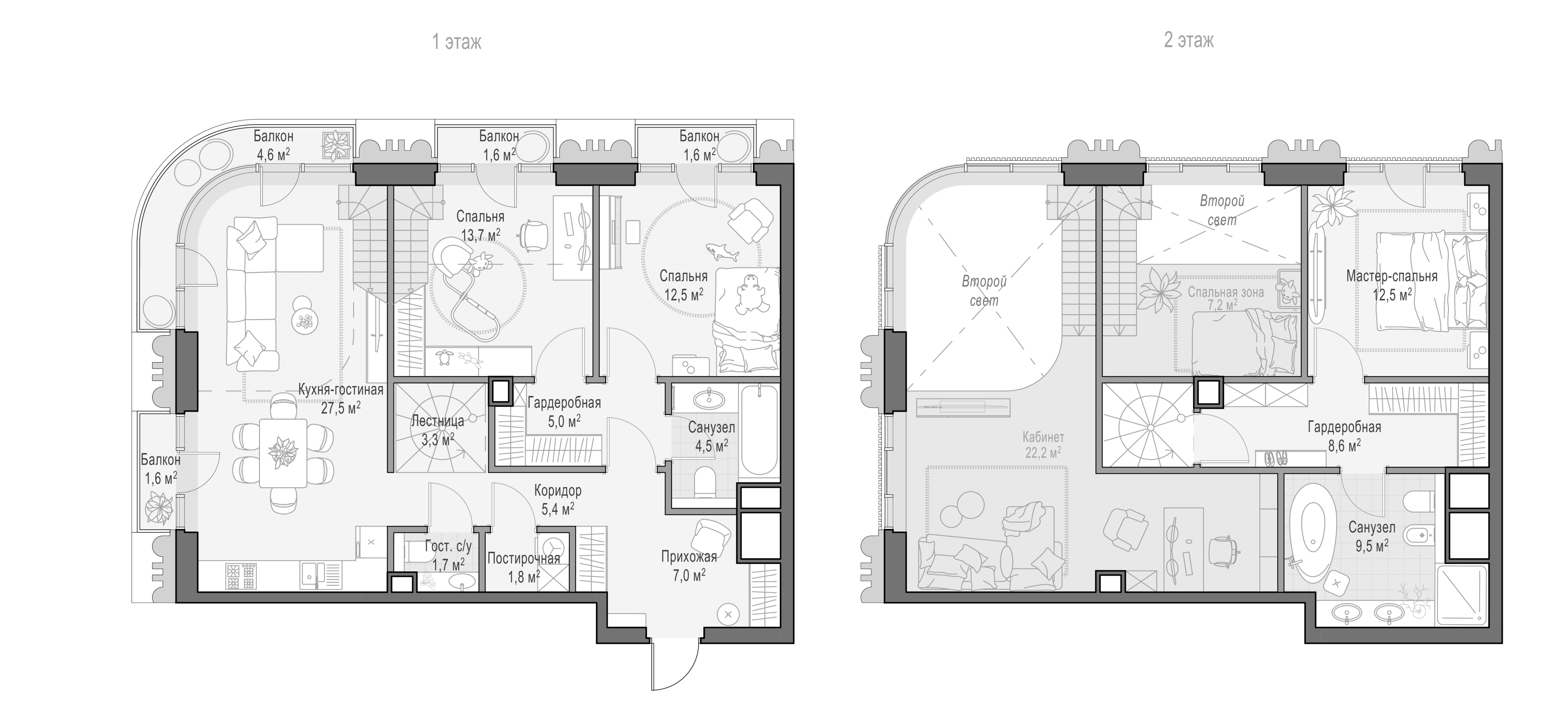 4+ комнаты, 114.68 м², 9/14 этаж, ЖК «Квартал Тишинский бульвар»