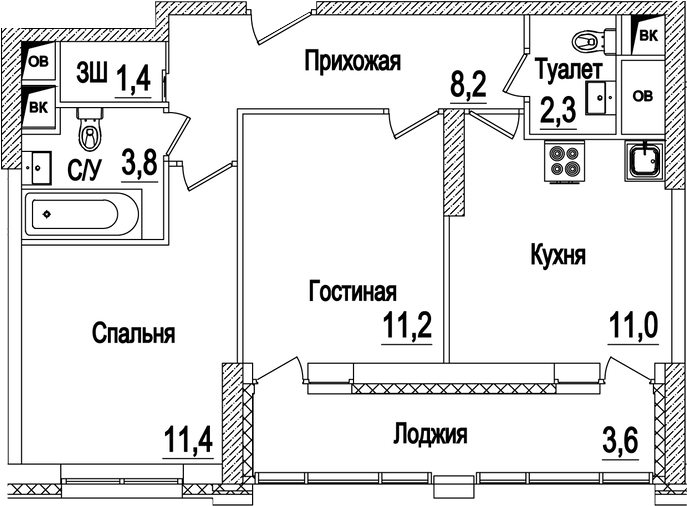 2-комн. Рассказово