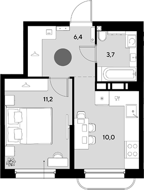 1-комн. квартира, 31.3 м² в ЖК Грейд — фото 2