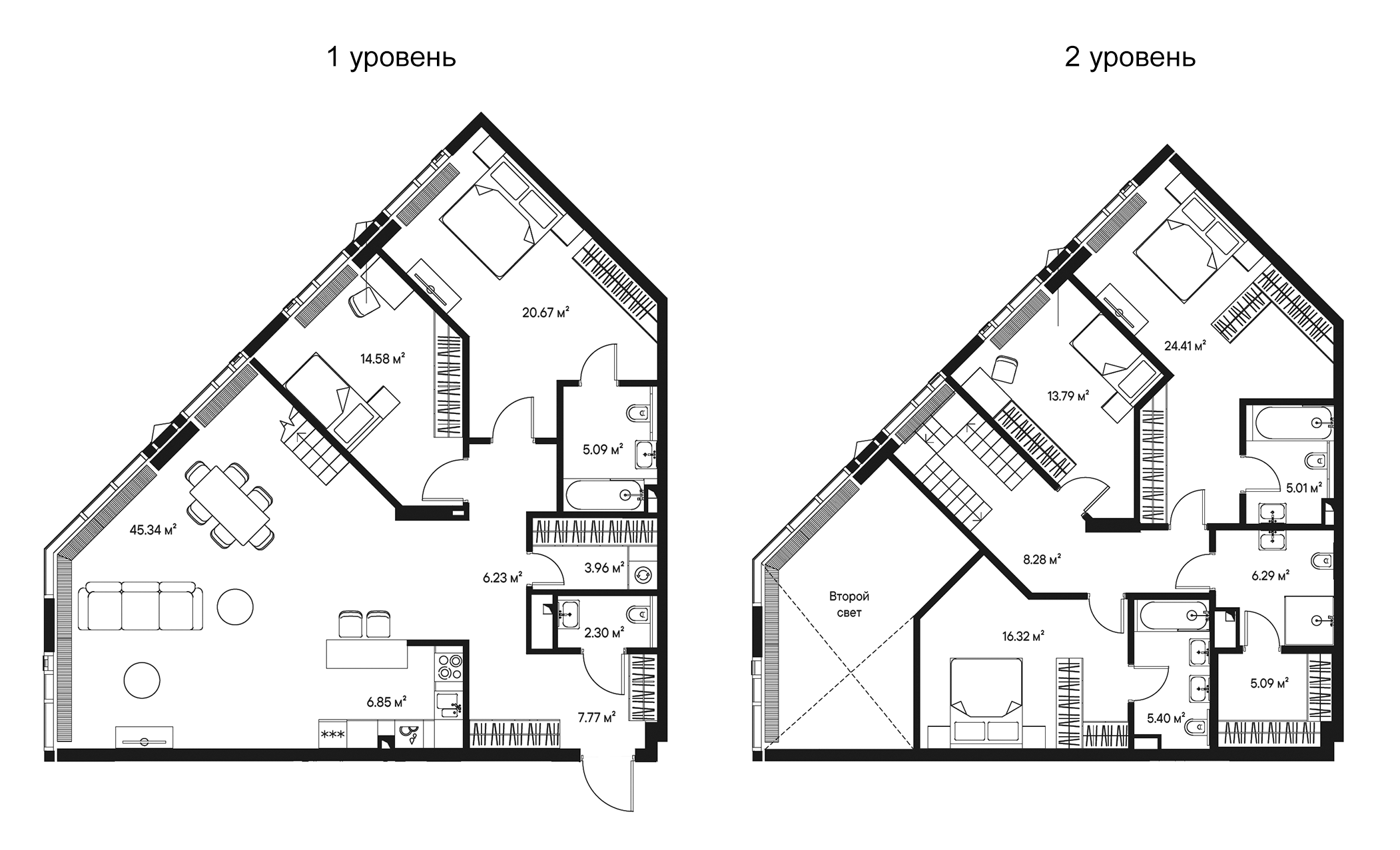 4+ комнаты, 197.38 м², 55/57 этаж, ЖК «Джойс»