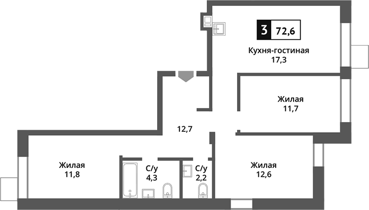 4-комн. Никольский квартал Отрада