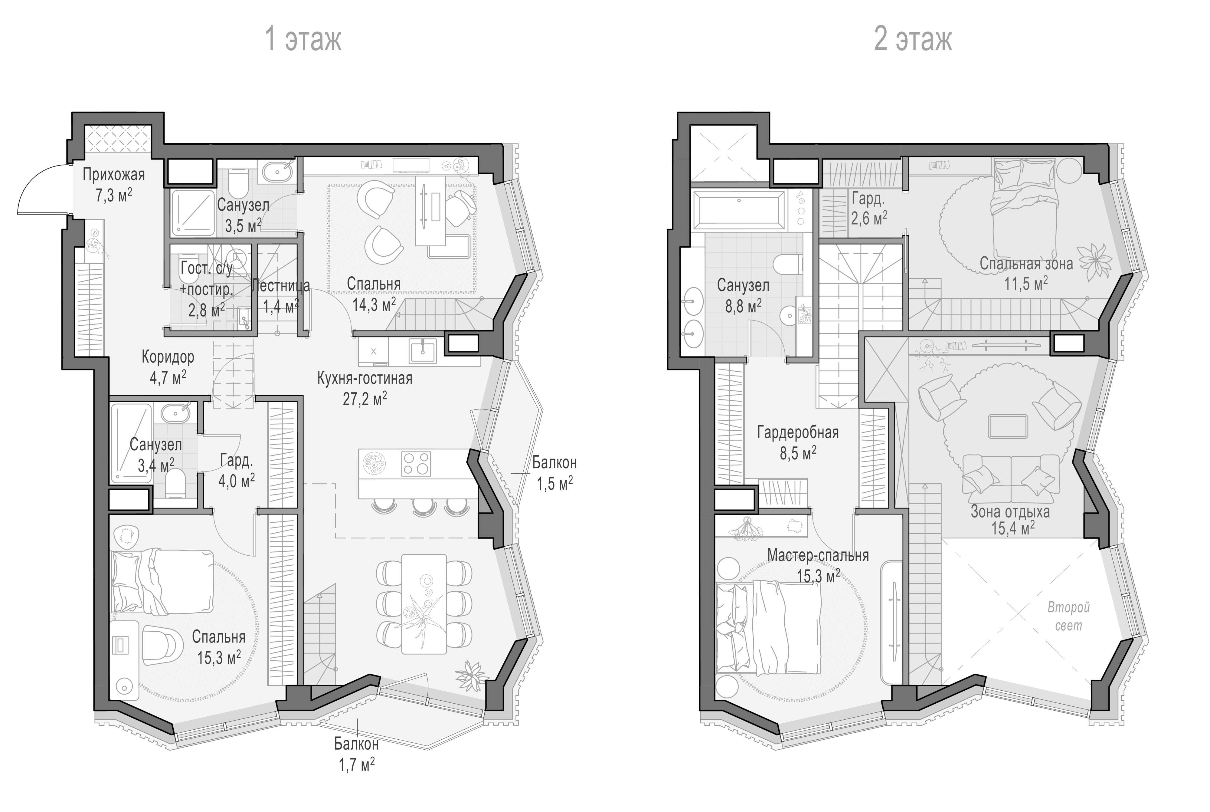 4+ комнаты, 114.54 м², 3/15 этаж, ЖК «Квартал Тишинский бульвар»