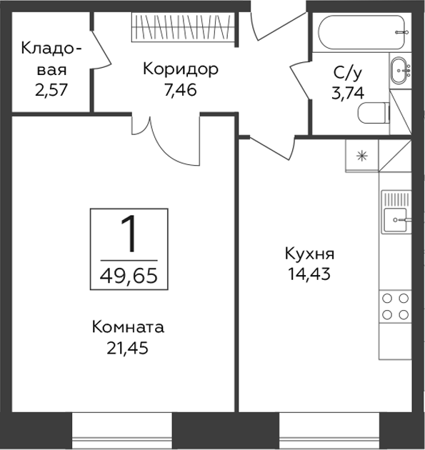 1-комн. Пахра Сити