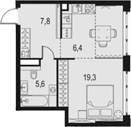 Студия, 39.1 м², 39/67 этаж, ЖК «Левел Южнопортовая»