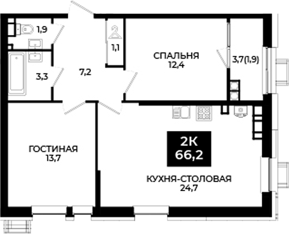 3-комн. Первый. ГК ЮгСтройИнвест