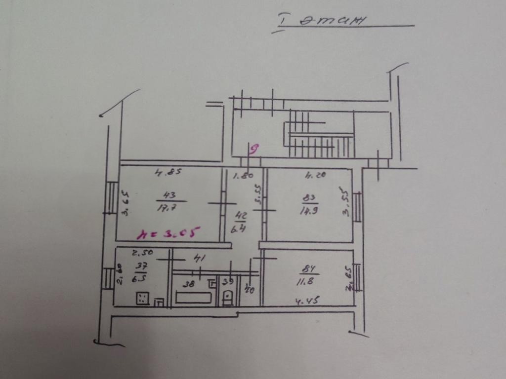 3-комн., 68 м², 1/2 этаж, Центральный внутригородской округ, мкр-н Центральный, ул. Янковского, 102 — фото 3
